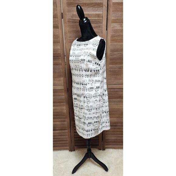 North Style Dress Women’s Size 14 Black And White Music Notes Sleeveless NEW - Picture 5 of 8